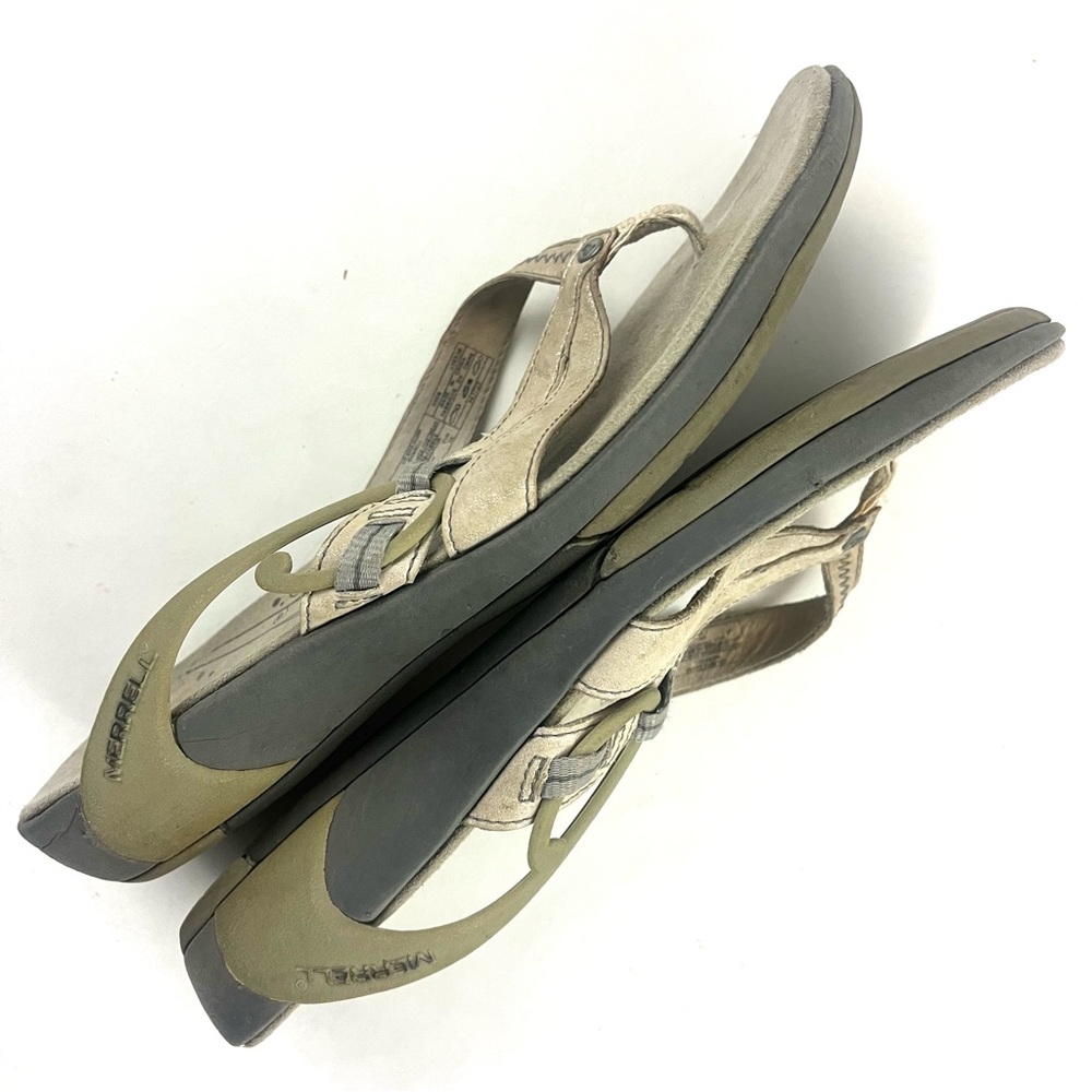 Merrell Flip Flop size 7 Celeste Silver Leather Sandals